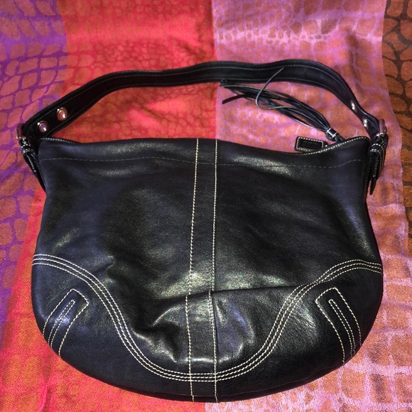 coach black leather hobo bag